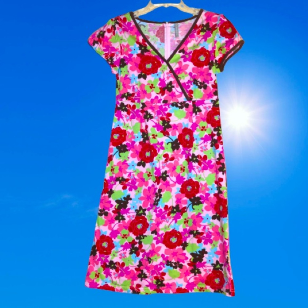 Women’s HANNA ANDERSSON Spring dress vibrant floral in pink S